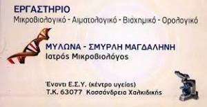 ΜΙΚΡΟΒΙΟΛΟΓΟΣ ΒΙΟΠΑΘΟΛΟΓΟΣ ΚΑΣΣΑΝΔΡΕΙΑ ΚΑΣΣΑΝΔΡΑ ΧΑΛΚΙΔΙΚΗ ΣΜΥΡΛΗ ΜΥΛΩΝΑ ΜΑΓΔΑΛΗΝΗ